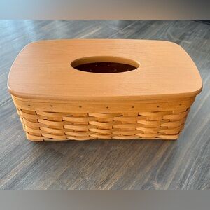Longaberger Brown Woven Tissue Box Cover